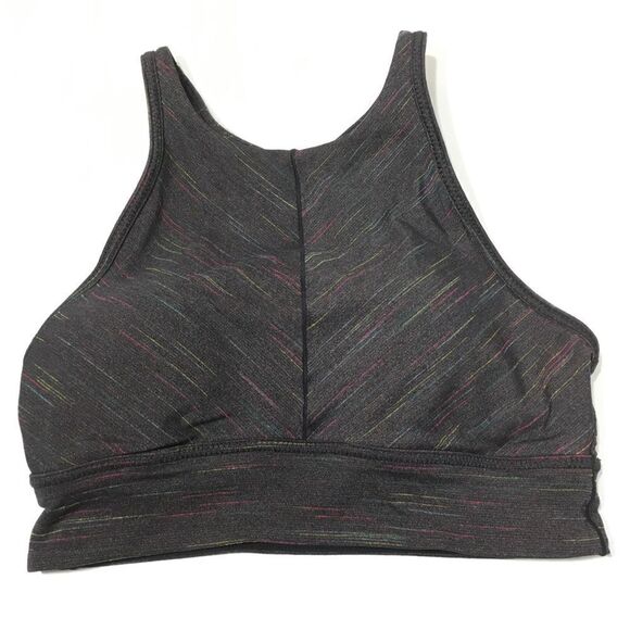 Prana Itzel Lattice Back High Neck‎ Gray Wireless Pullover Sports Bra SMALL - Picture 3 of 9